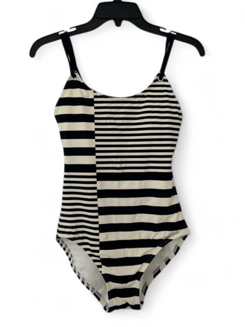 Michael Kors Women’s Black and White Striped One-Piece Swimsuit- Sz 6 - Picture 3 of 8